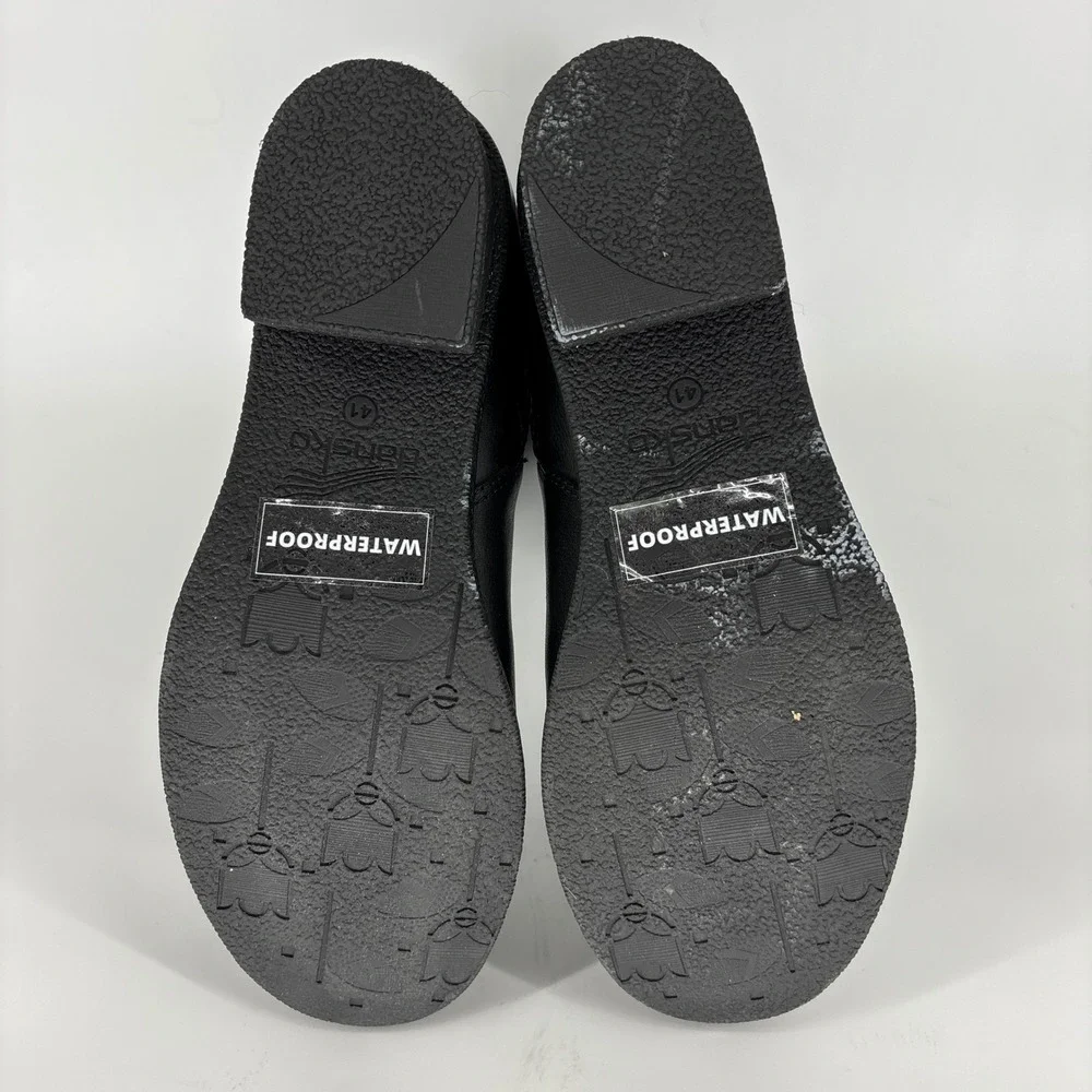Dansko Dawn Waterproof Tall Boots Black Women Size 41 Leather Suede Buckle